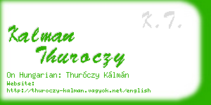 kalman thuroczy business card