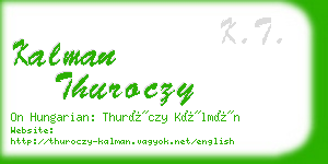 kalman thuroczy business card